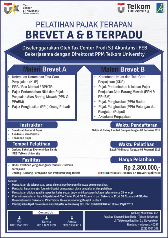 Pelatihan Pajak Brevet A & B - PPM Telkom University