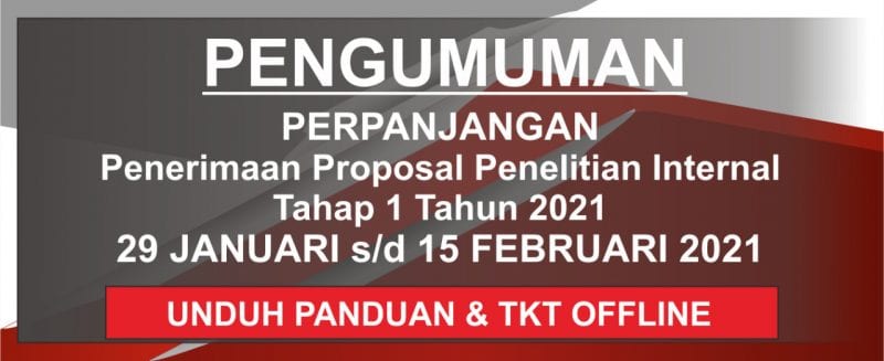 PENGUMUMAN PERPANJANGAN PENELITIAN INTERNAL TAHAP 1 ...