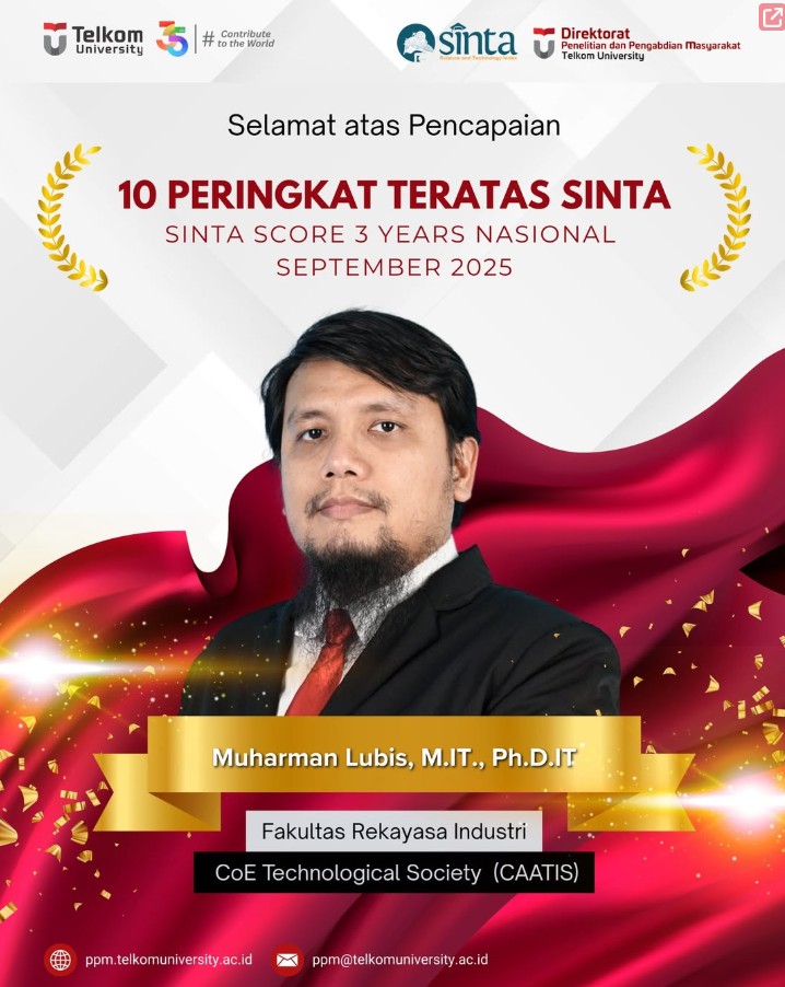 Muharman Lubis Raih Prestasi Top 10 SINTA Nasional, Harumkan Nama Telkom University Muharman Lubis Raih Prestasi Top 10 SINTA Nasional, Harumkan Nama Telkom University