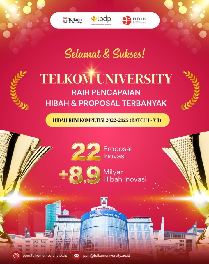 Telkom University Raih Penghargaan Hibah RIIM Terbanyak, Bukti Komitmen Riset dan Inovasi