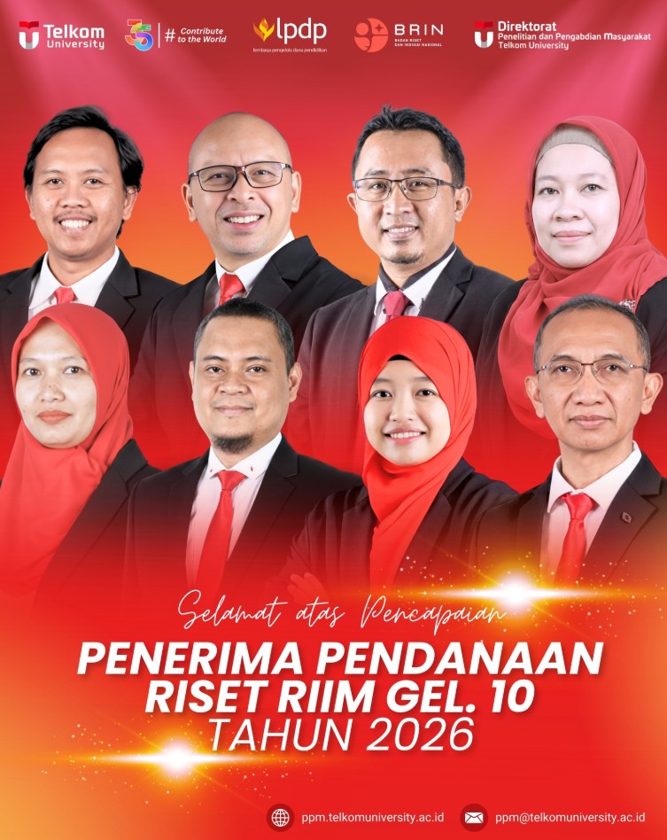 8 Peneliti Telkom University Raih Pendanaan Riset RIIM Gelombang 10 Tahun 2026